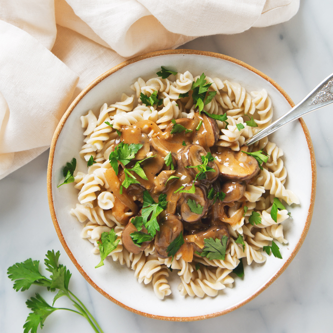 Weeknight Vegan Mushroom Stroganoff (Gluten-Free Option)