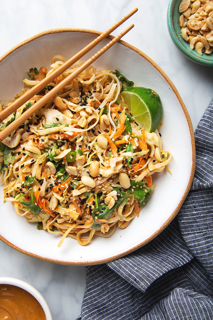 salad noodle thai peanut dressing vegan recipe picklesnhoney noodles rice lunch fingers gluten vegetarian recipes salads asian kidding spatula totally